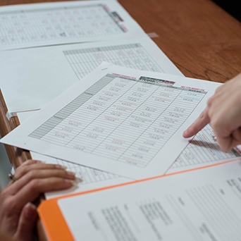 Class schedule options being explained to parent